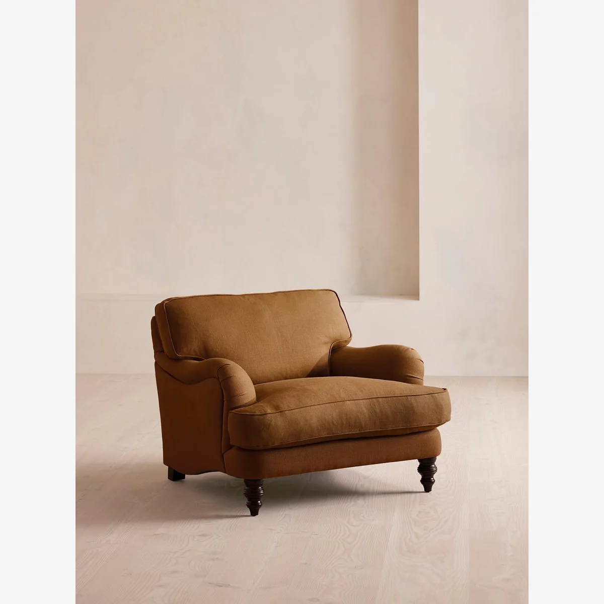 Arundel Loveseat, Linen, Terracotta – image 1