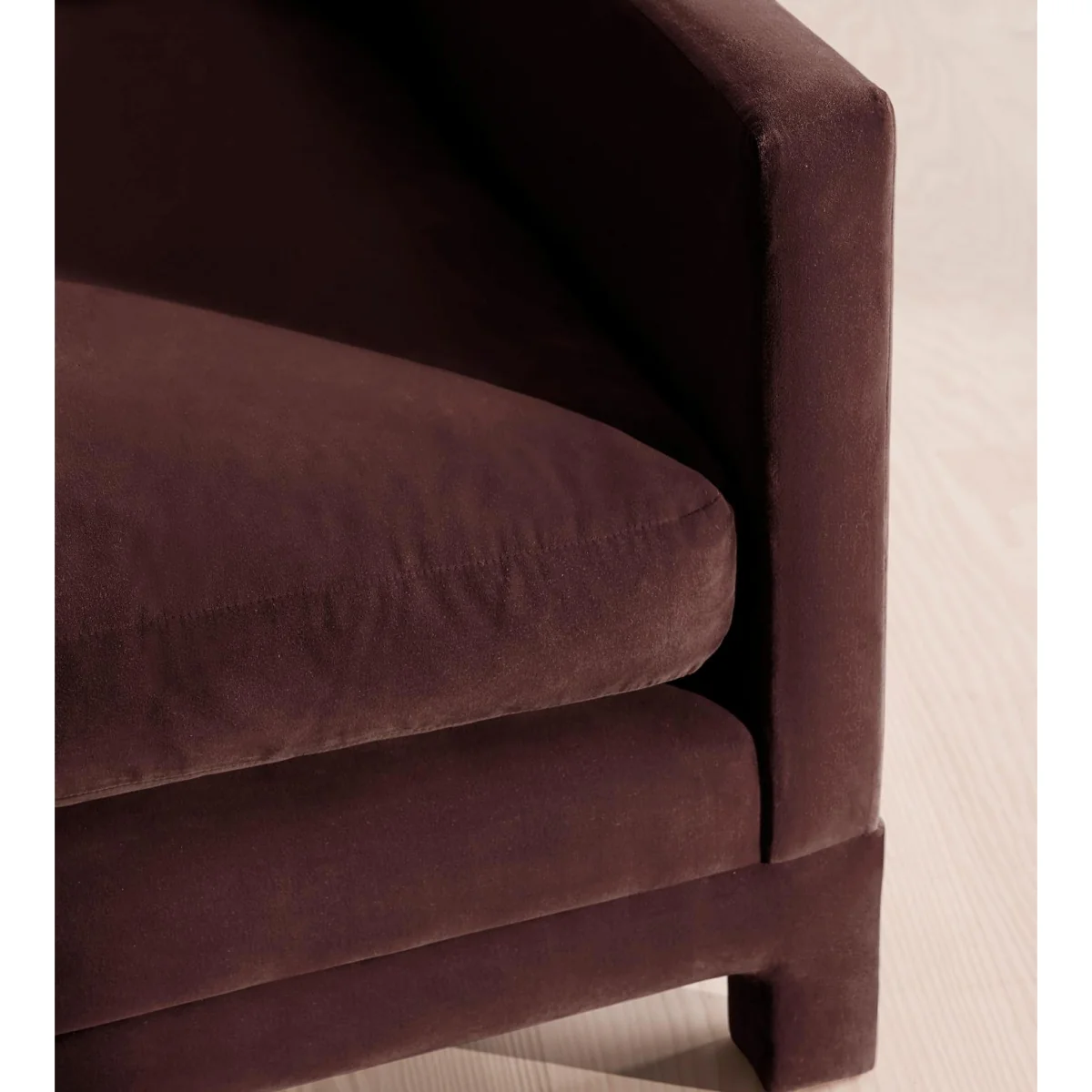 Ashford Loveseat Sofa, Velvet, Aubergine, UK – image 6