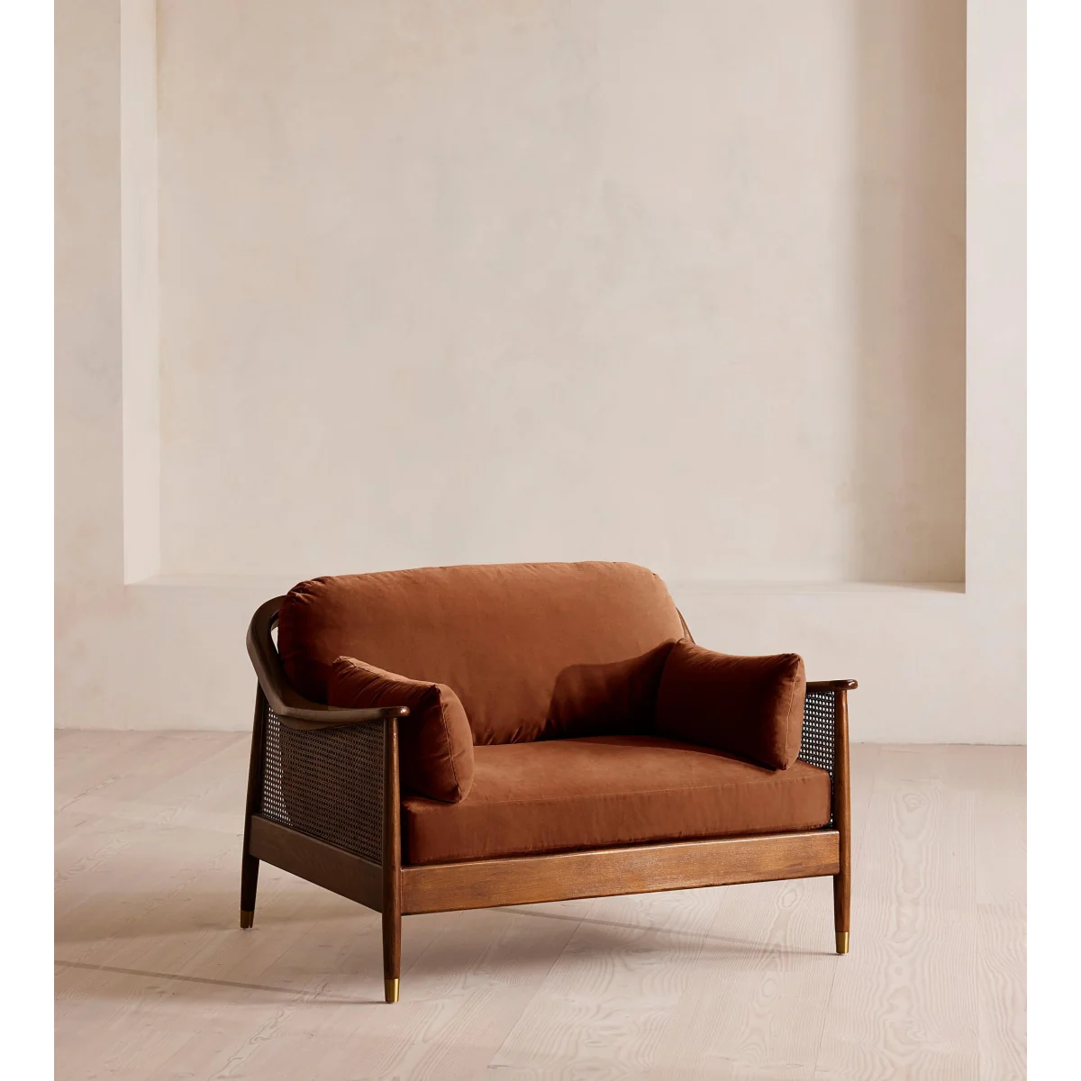 Atlanta Loveseat, Velvet, Cinnamon, UK – image 2