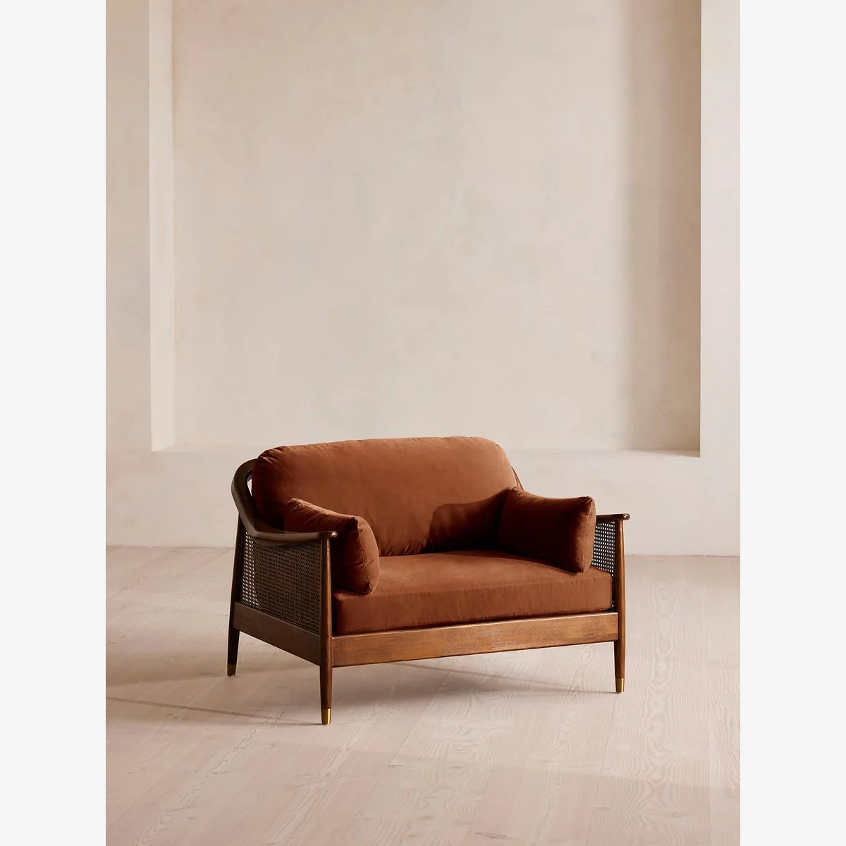 Atlanta Loveseat, Velvet, Cinnamon, UK – image 1
