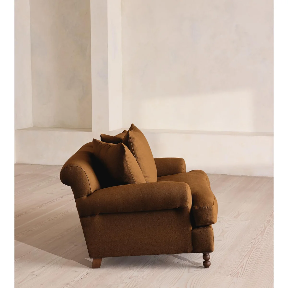 Audrey Loveseat, Linen, Terracotta, UK – image 4