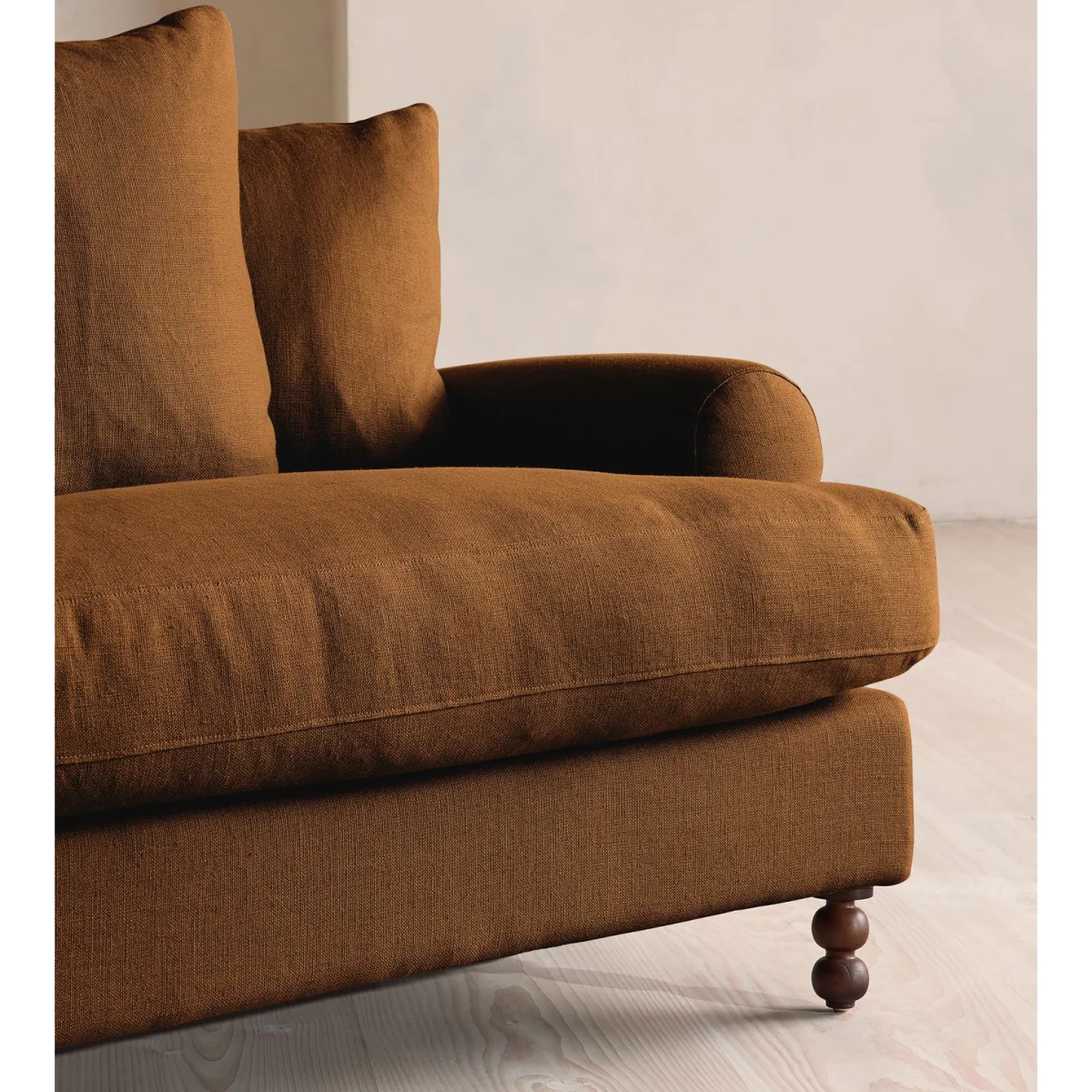 Audrey Loveseat, Linen, Terracotta, UK – image 6