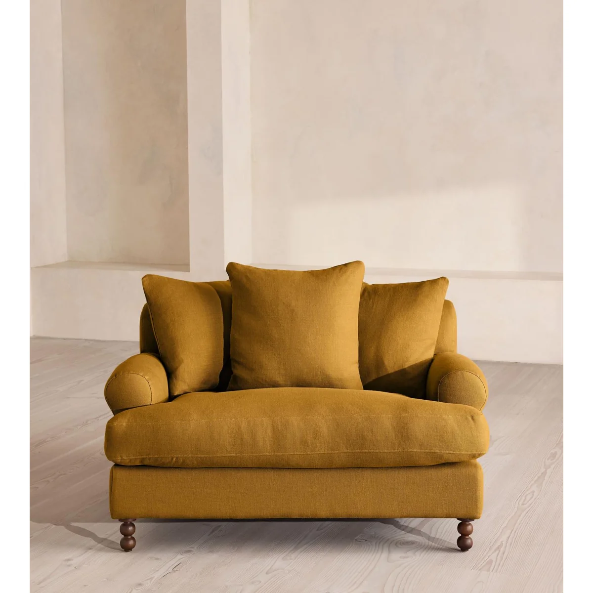 Audrey Loveseat, Linen, Turmeric, UK – image 3