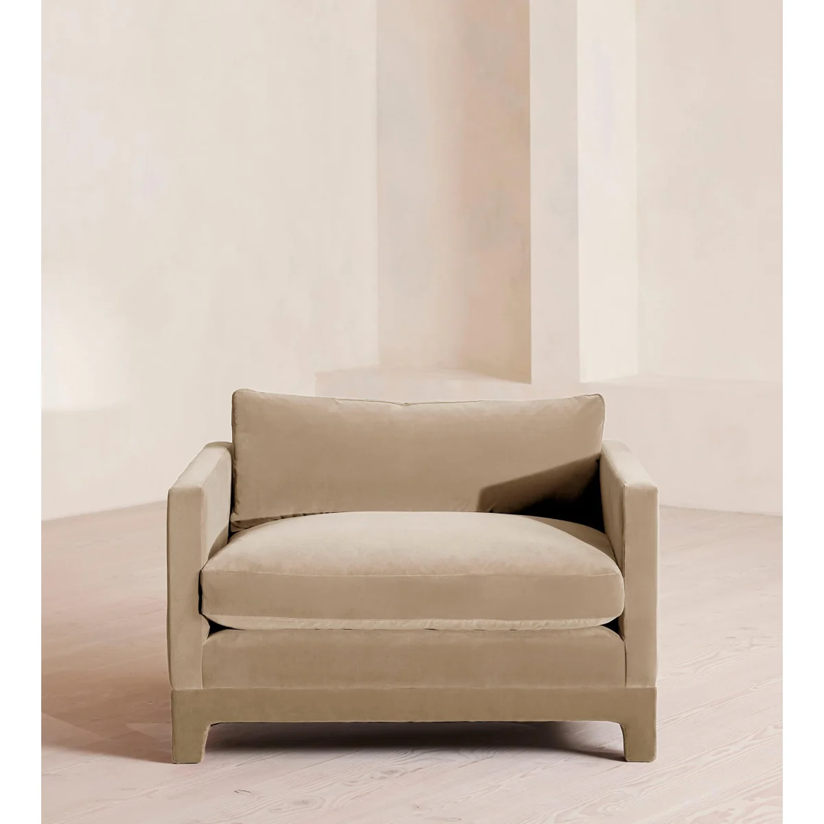 Ashford Loveseat Sofa, Velvet, Oyster, UK – image 3