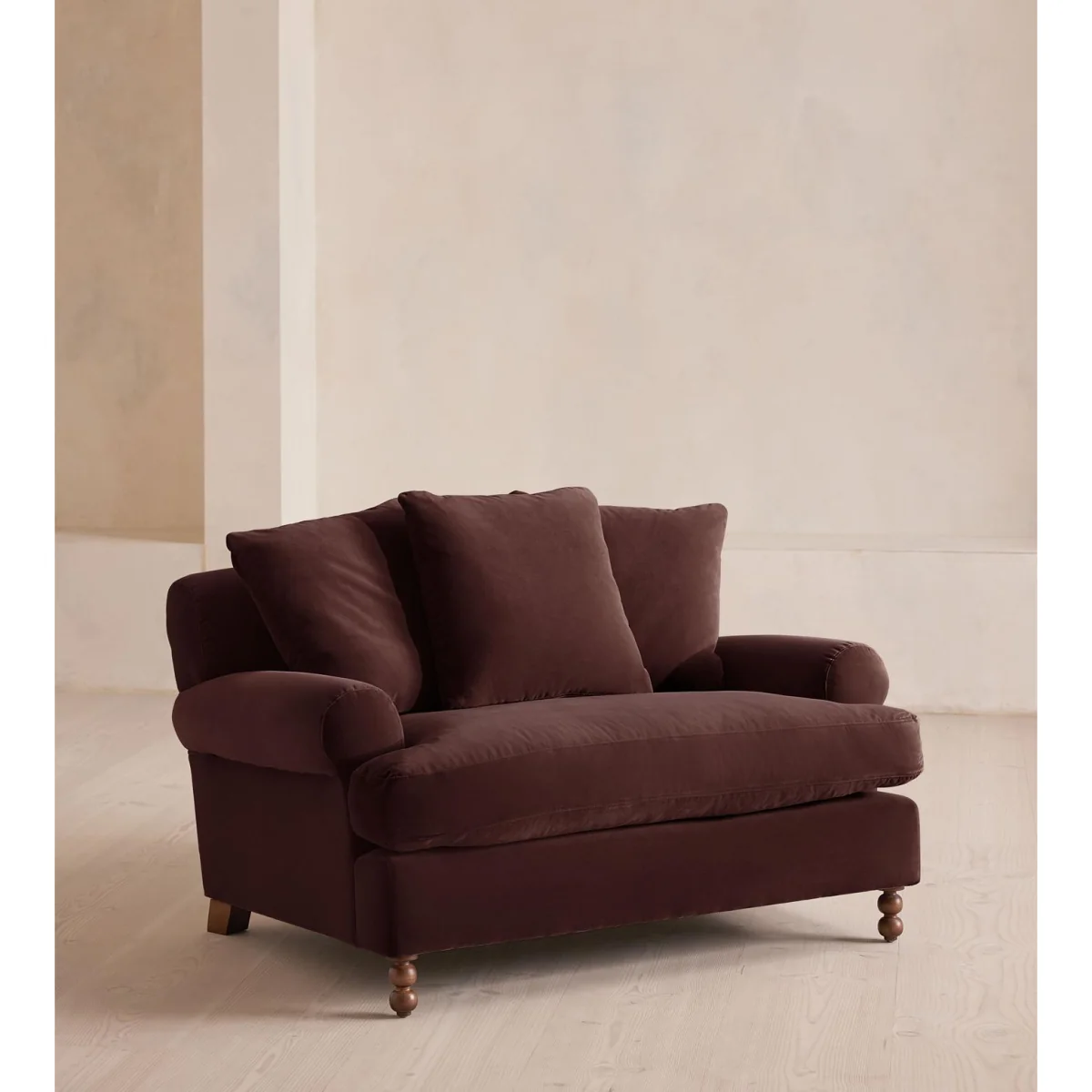 Audrey Loveseat, Velvet, Aubergine, UK – image 2