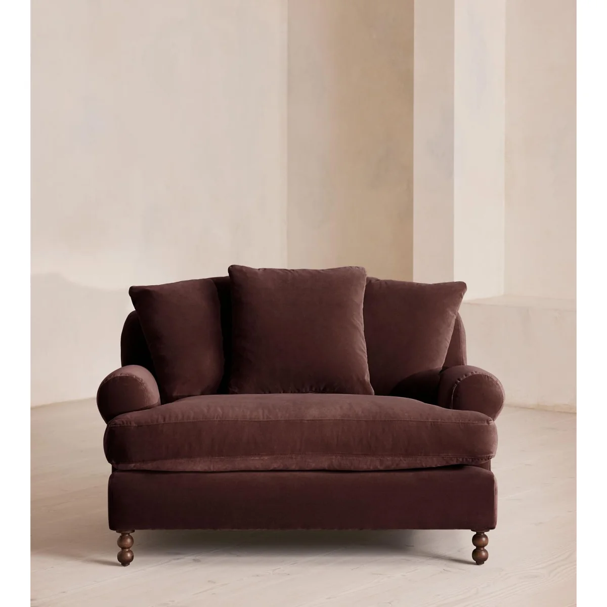 Audrey Loveseat, Velvet, Aubergine, UK – image 3