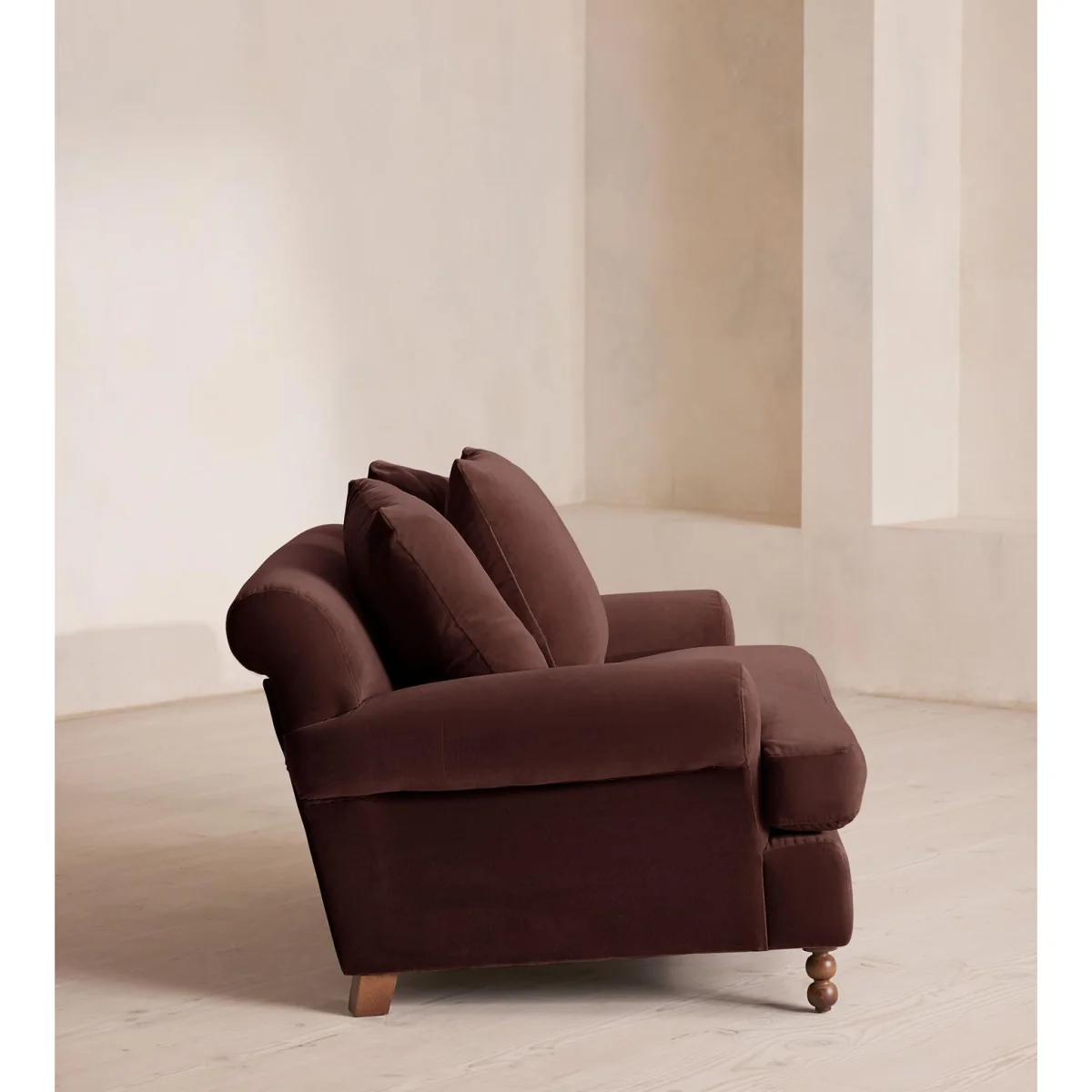 Audrey Loveseat, Velvet, Aubergine, UK – image 4