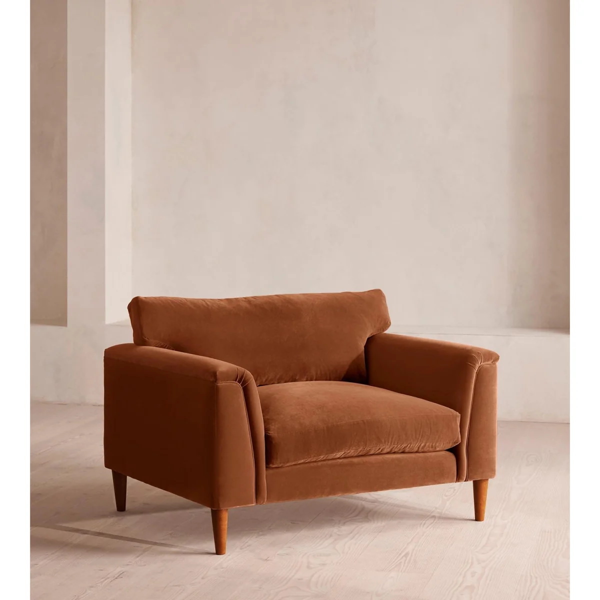 Reya Loveseat, Velvet, Cinnamon, UK – image 2