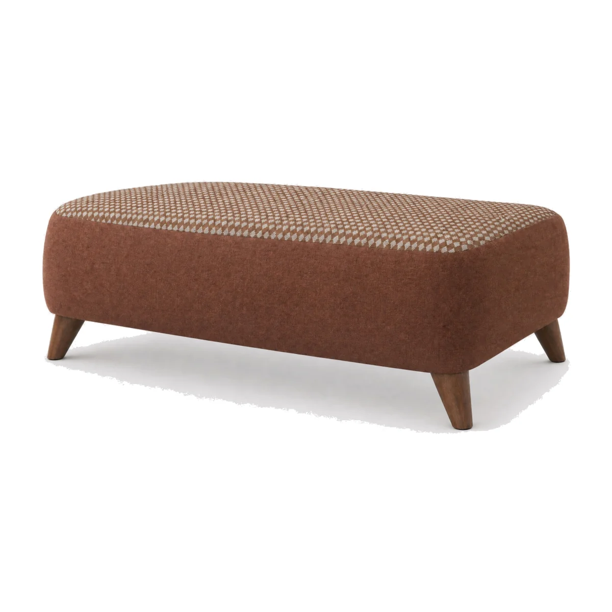 Loften Bench Stool+A Walnut Feet, Red Fabric | Barker & Stonehouse – image 1