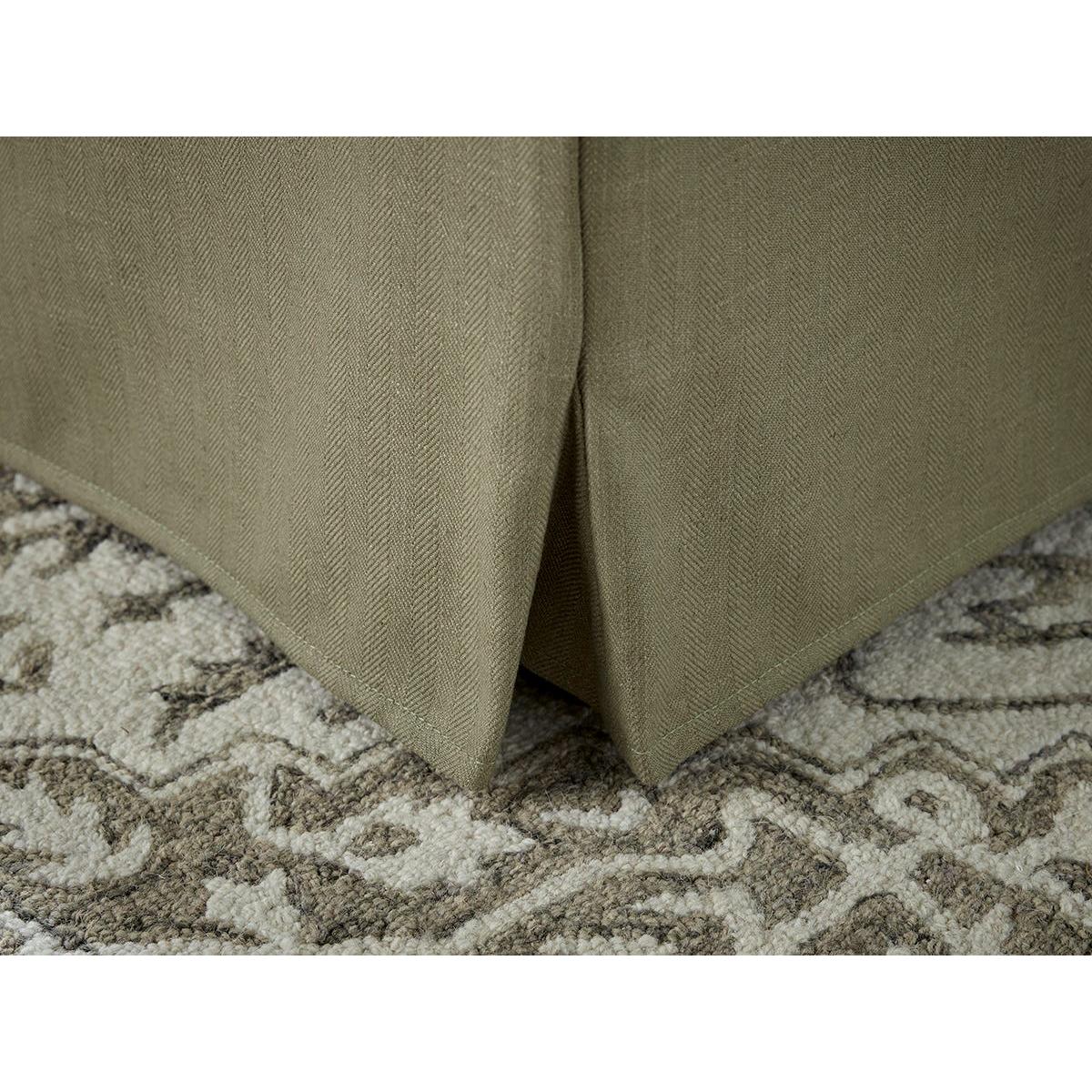 Loose Cover Coffee Table Ottoman â€“ Oat Cotton Linen – image 4
