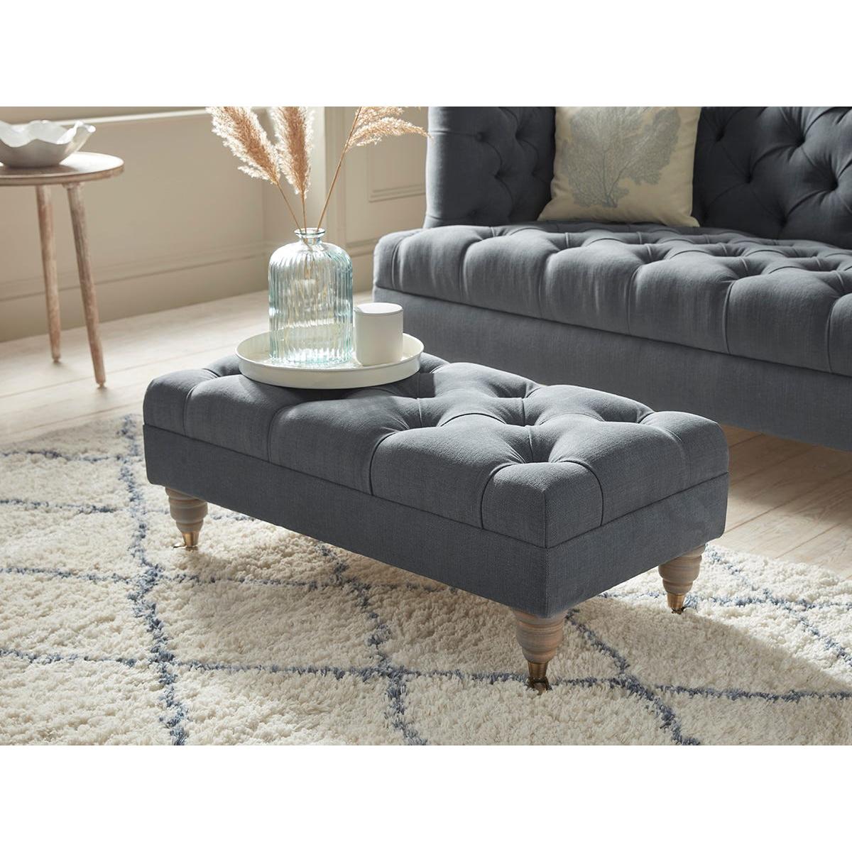Bodo Small Ottoman – Ocean Opulent Cotton Velvet – image 2