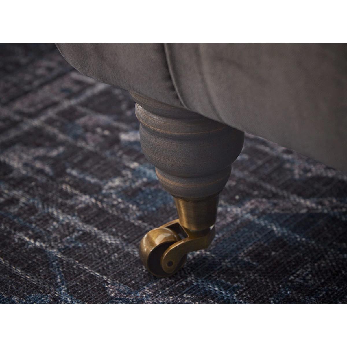Buttoned Coffee Table Ottoman – Navy Opulent Cotton Velvet – image 4