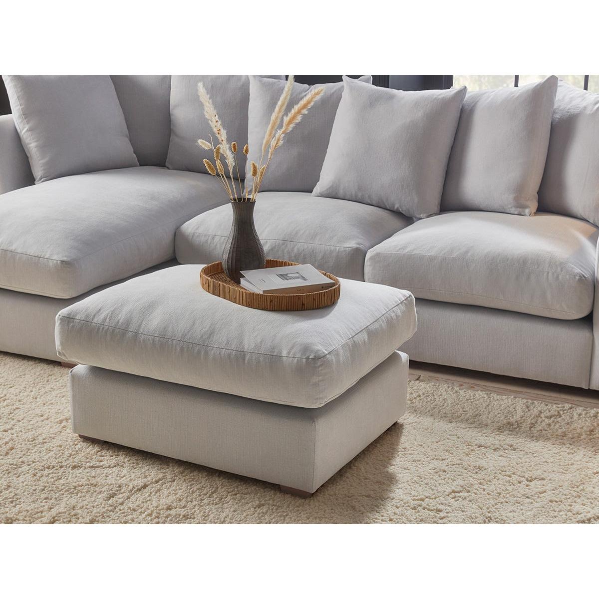 Lyon Ottoman – Airforce Blue Wide Cotton Stripe – image 2