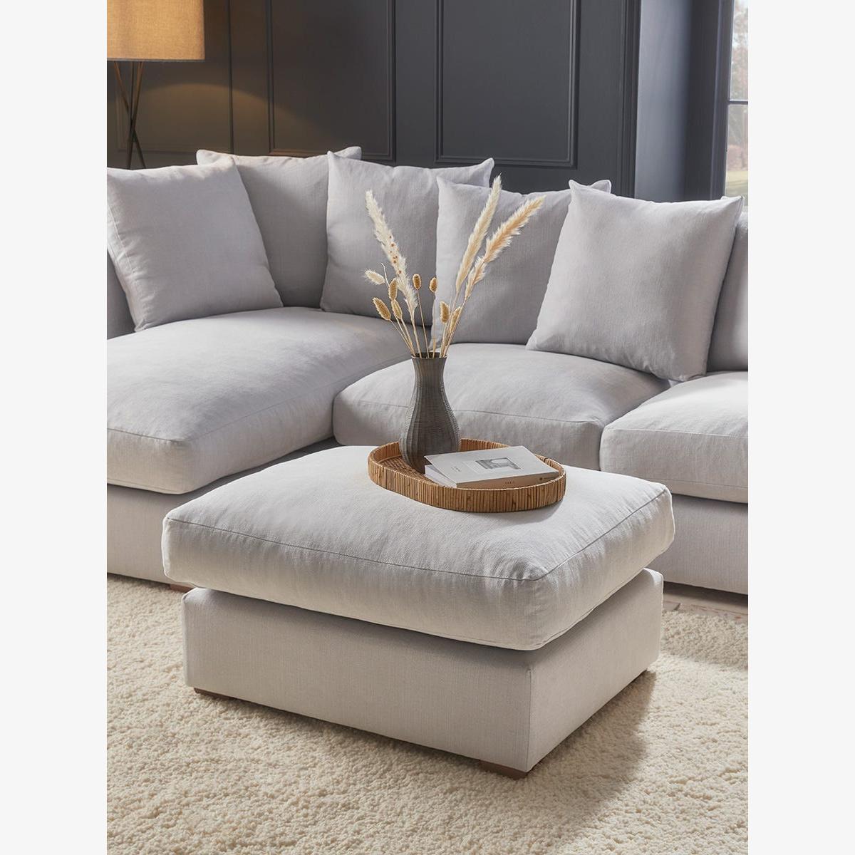Lyon Ottoman – Airforce Blue Wide Cotton Stripe – image 1