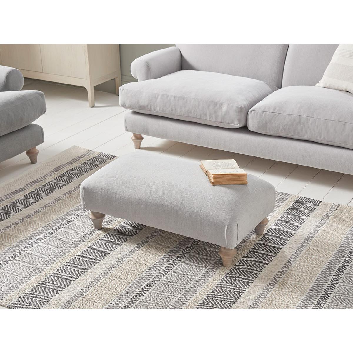 Kiruna Ottoman – Soft Eau De Nil Wide Cotton Stripe – image 2