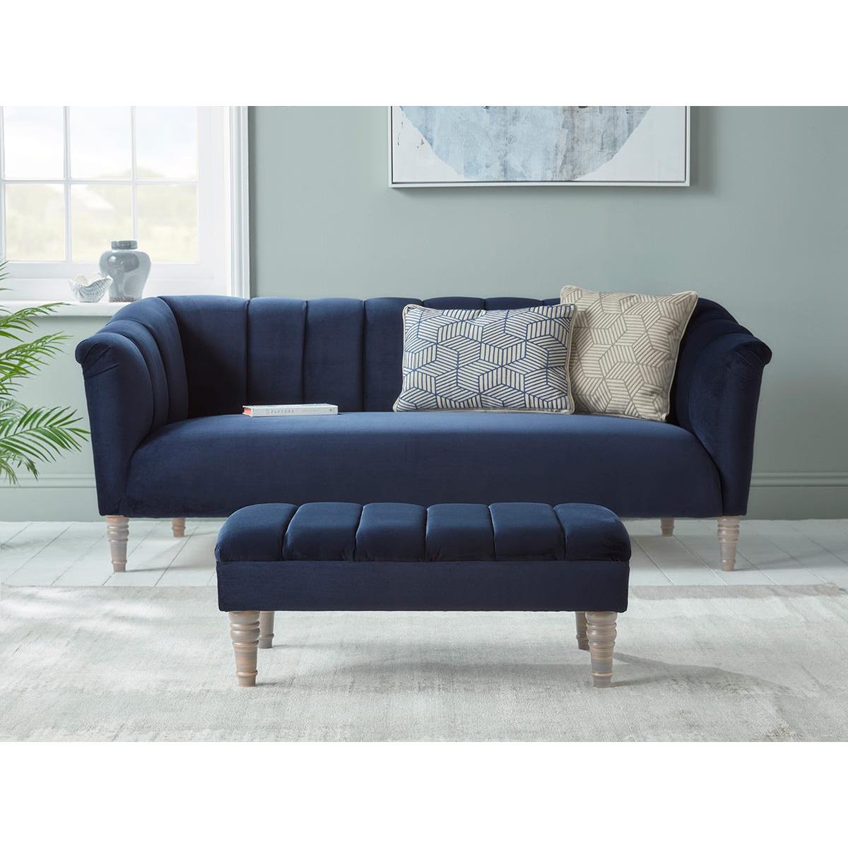 Kemi Ottoman – Soft Grey Opulent Cotton Velvet – image 2