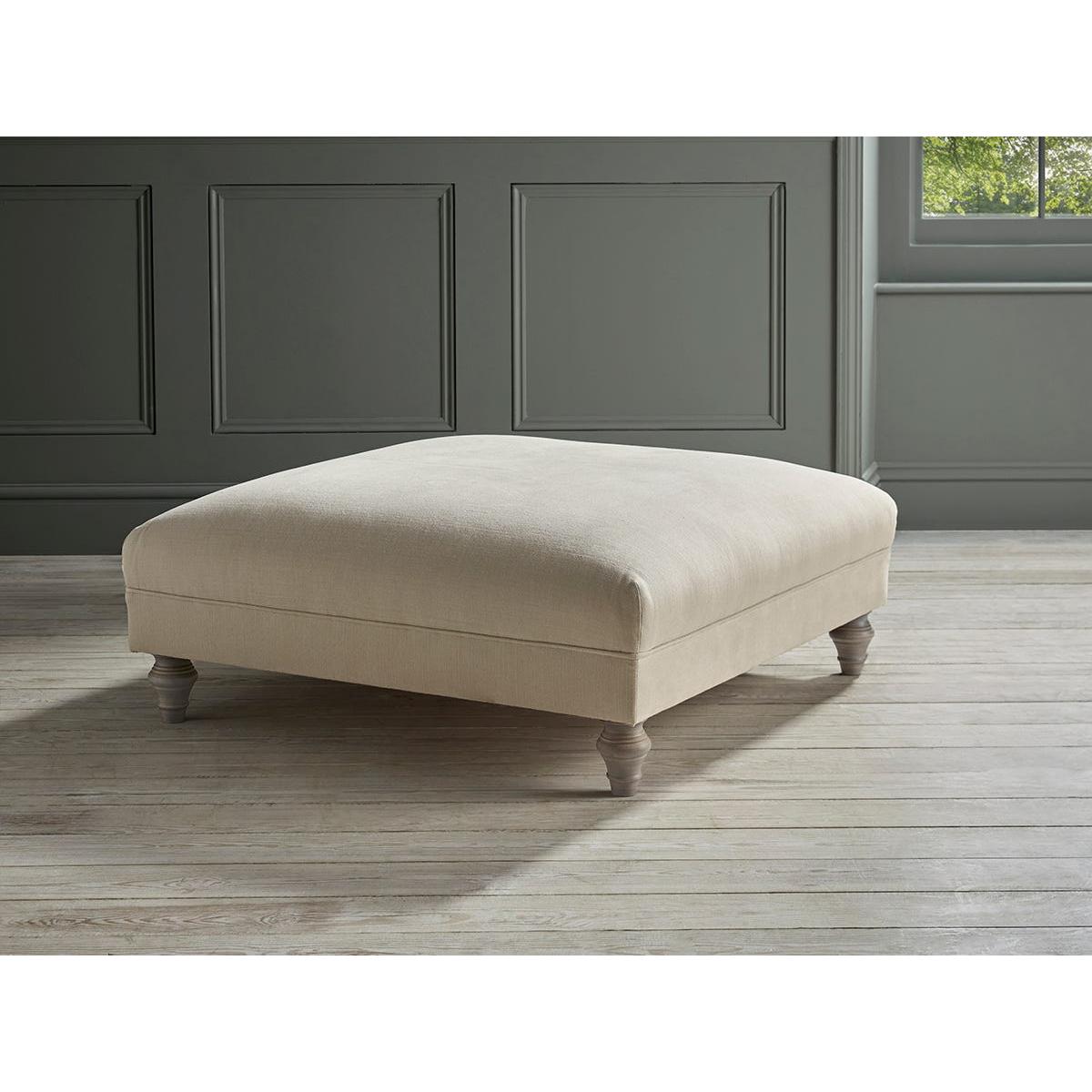 Square Coffee Table Ottoman – Navy Opulent Cotton Velvet – image 3