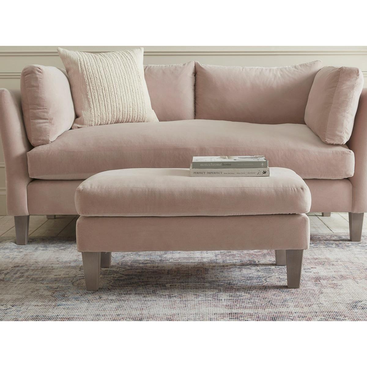 Dinan Ottoman – Pale Stone Opulent Cotton Velvet – image 2