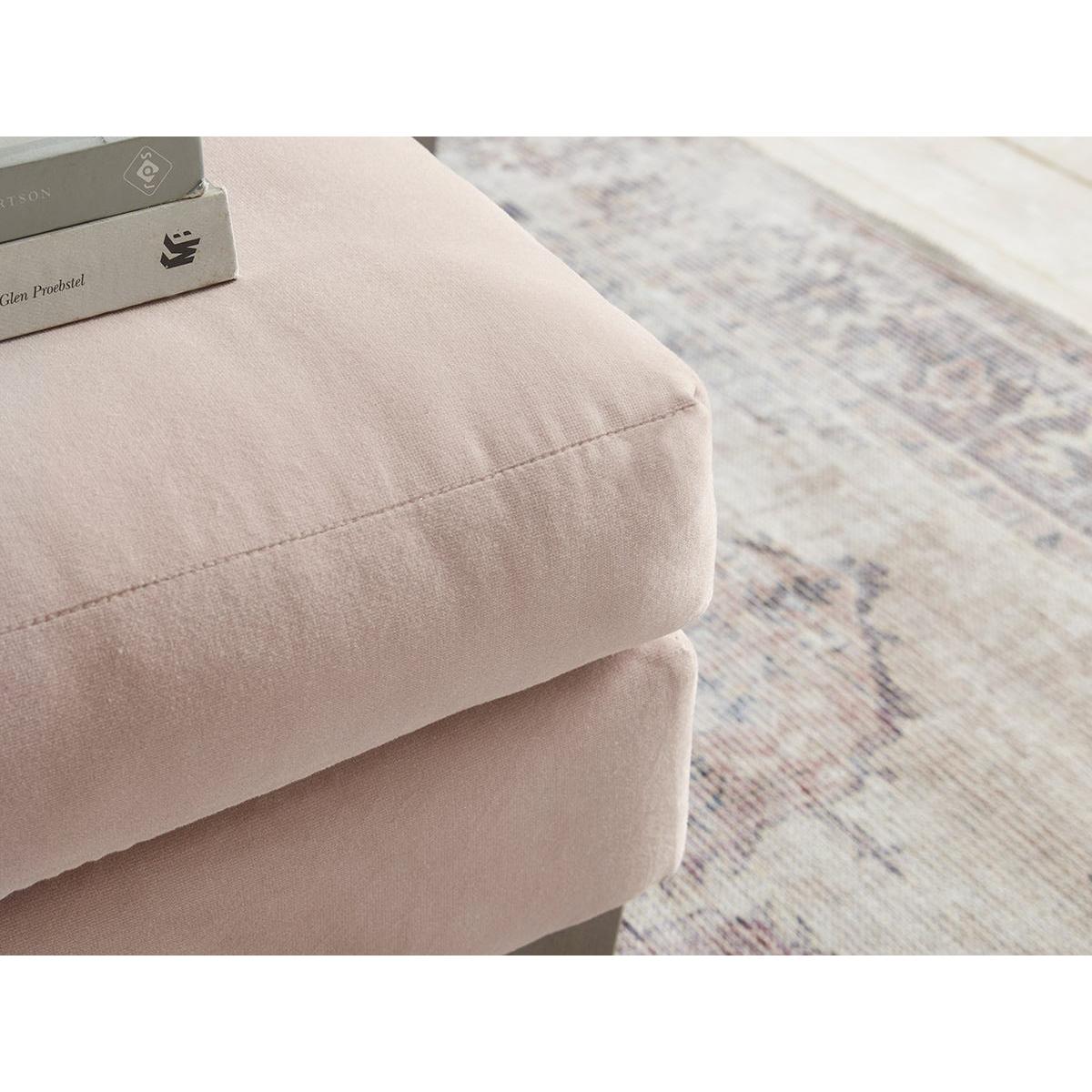 Dinan Ottoman – Pale Stone Opulent Cotton Velvet – image 3