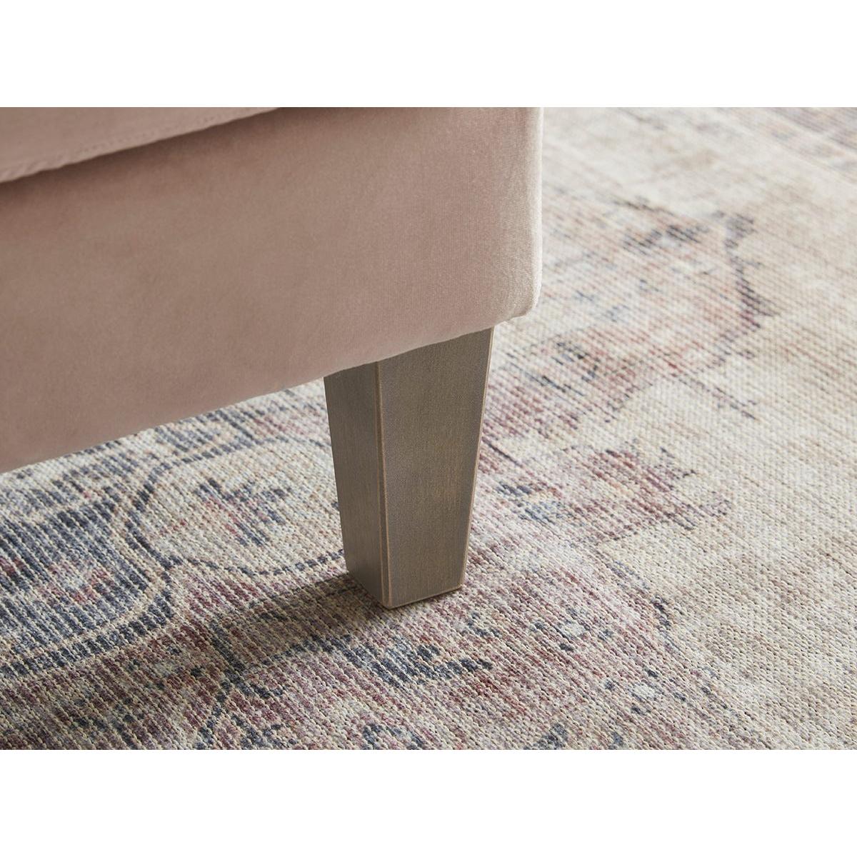 Dinan Ottoman – Pale Stone Opulent Cotton Velvet – image 4