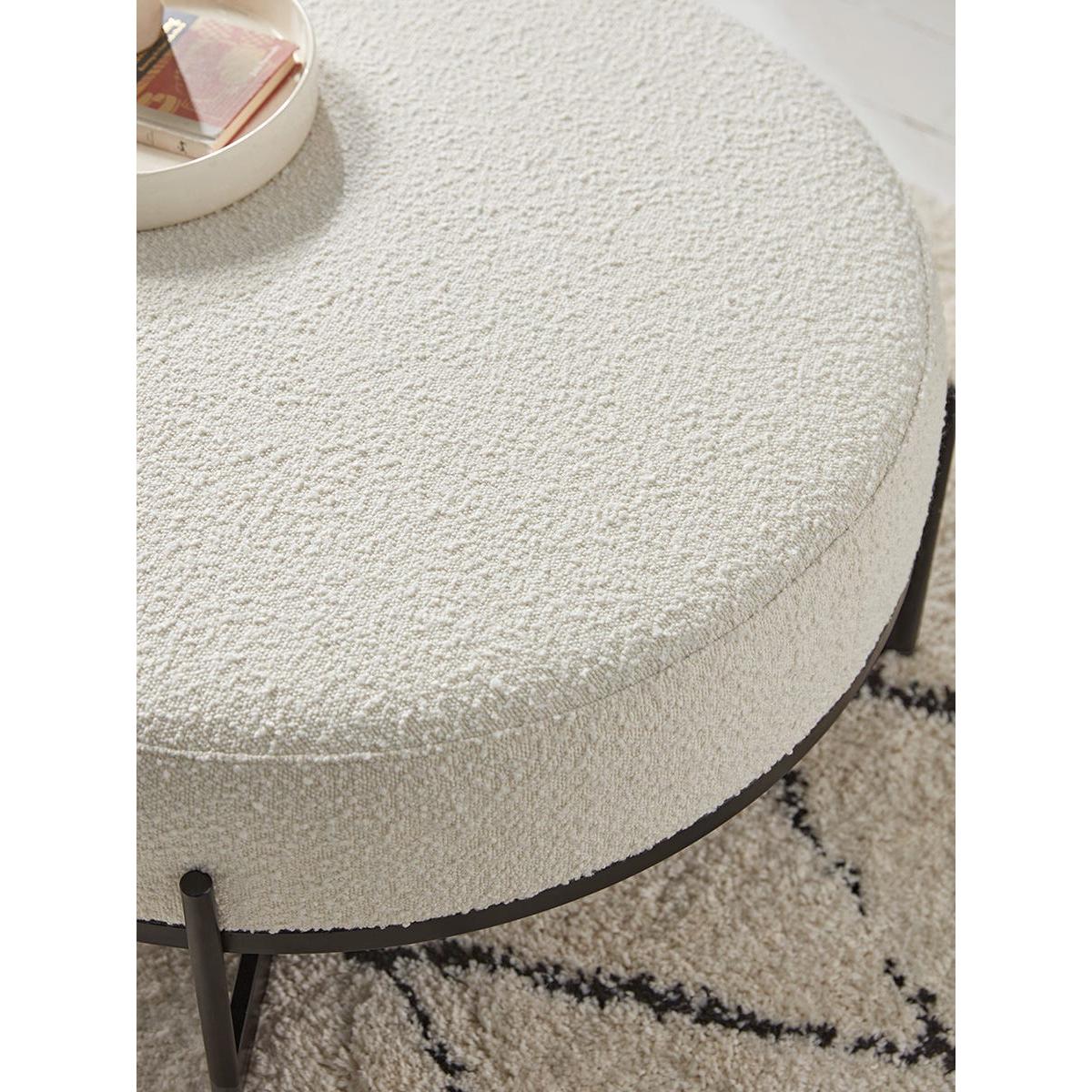 Round Boucle Footstool - Large – image 3