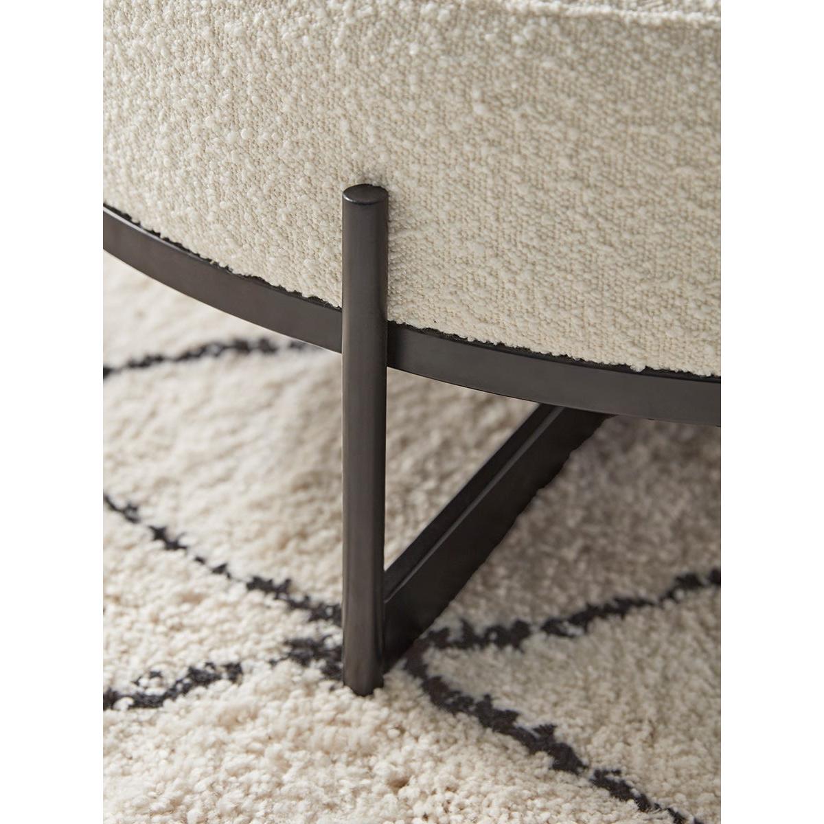 Round Boucle Footstool - Large – image 4