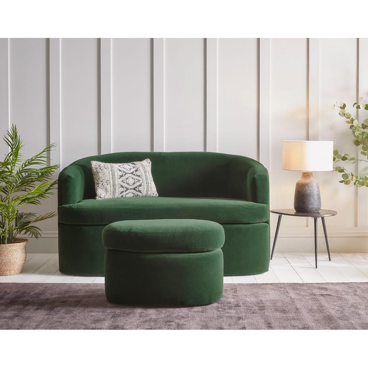 Lulea Ottoman – Ocean Opulent Cotton Velvet – image 2