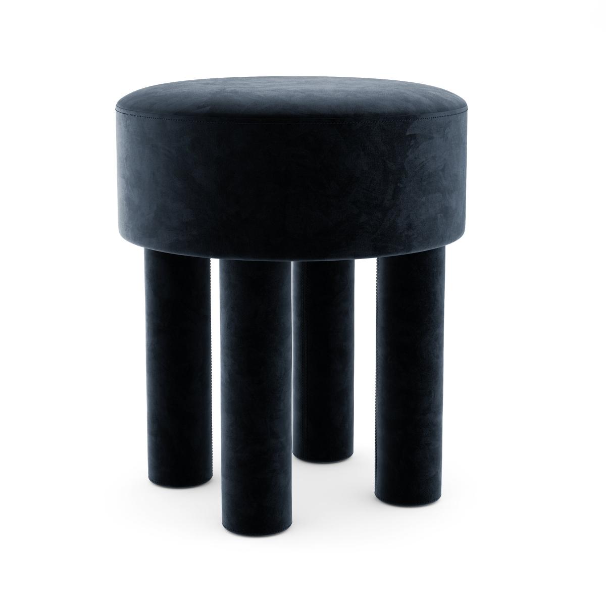 Gianna Velvet Footstool Ink (Blue) – image 4