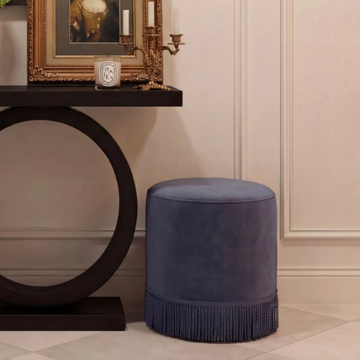 Santos Small Tassle Pouffe – image 1