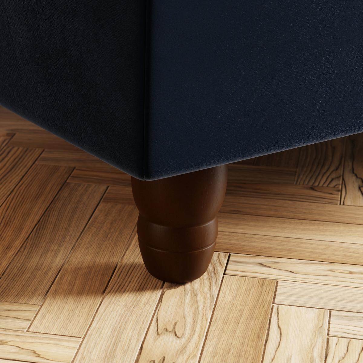 Beatrice Matte Velvet Long Footstool with Storage Luxe Navy – image 6