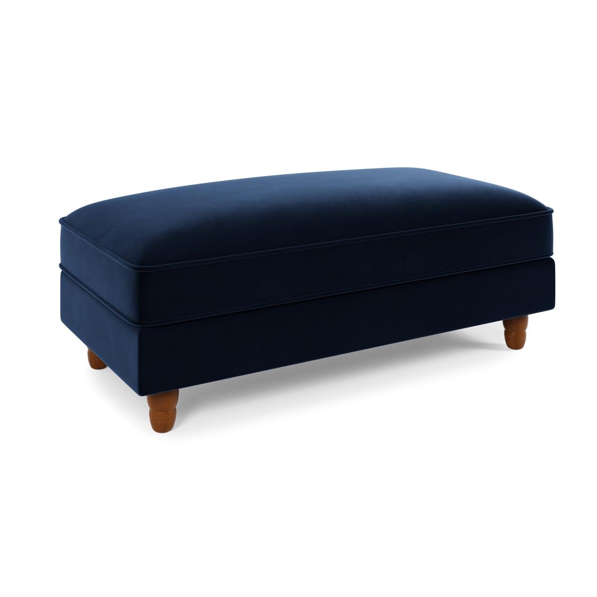 Beatrice Matte Velvet Long Footstool with Storage Luxe Navy – image 7