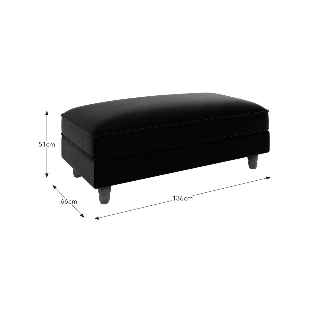 Beatrice Matte Velvet Long Footstool with Storage Luxe Navy – image 9