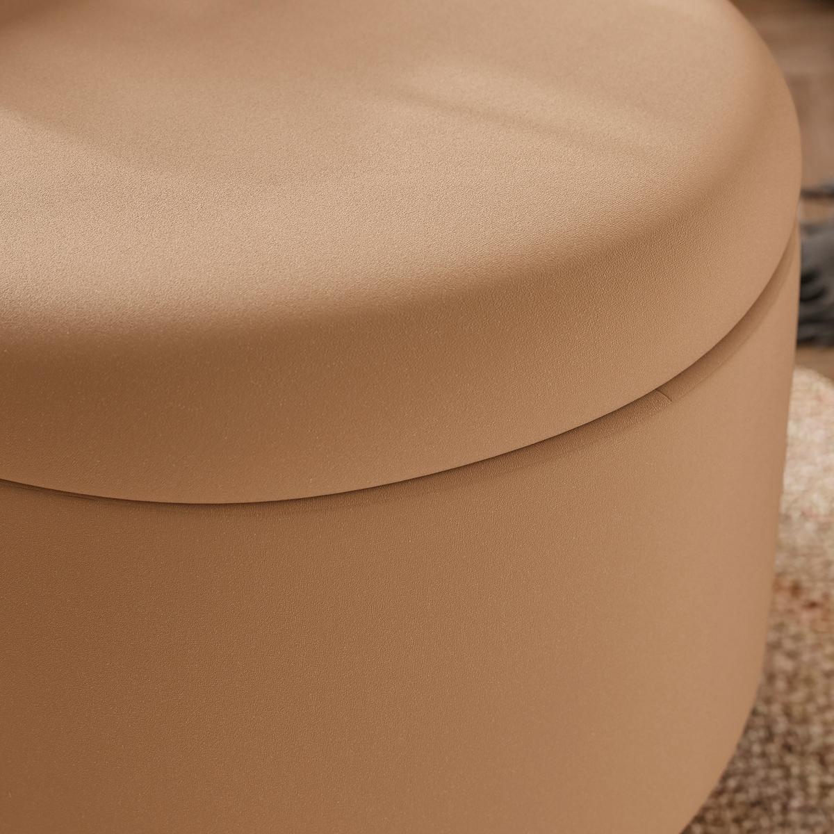 Marley Velvet Storage Ottoman Caramel – image 3