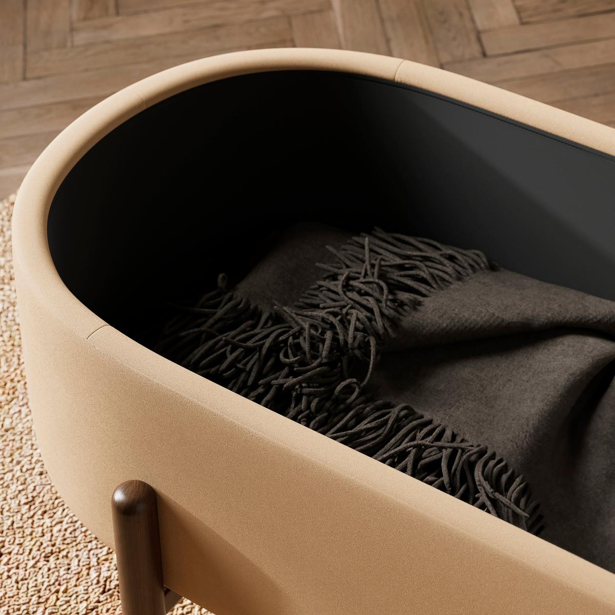 Marley Velvet Storage Ottoman Caramel – image 4