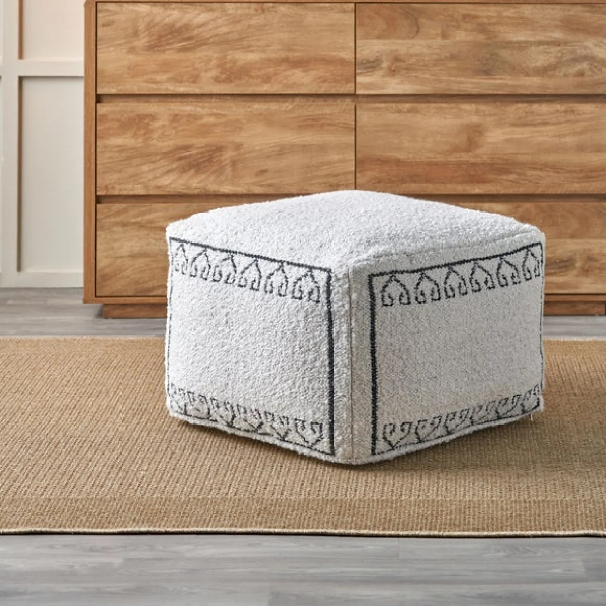Pacific Lifestyle Greek Key Outdoor Pouffe – image 1