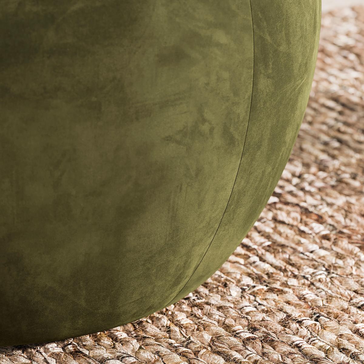 Callie Tray Table Storage Footstool Velvet Olive – image 5