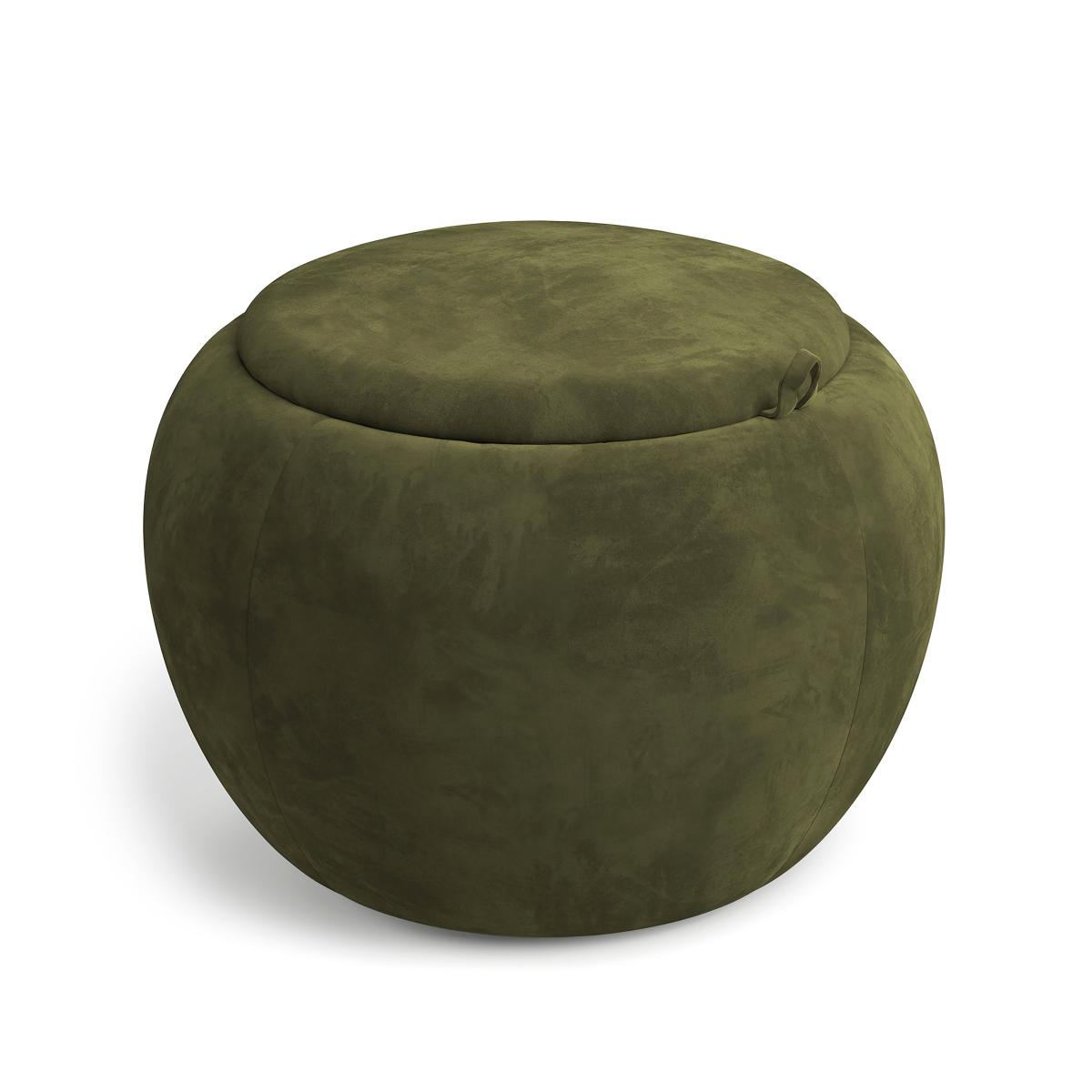 Callie Tray Table Storage Footstool Velvet Olive – image 6