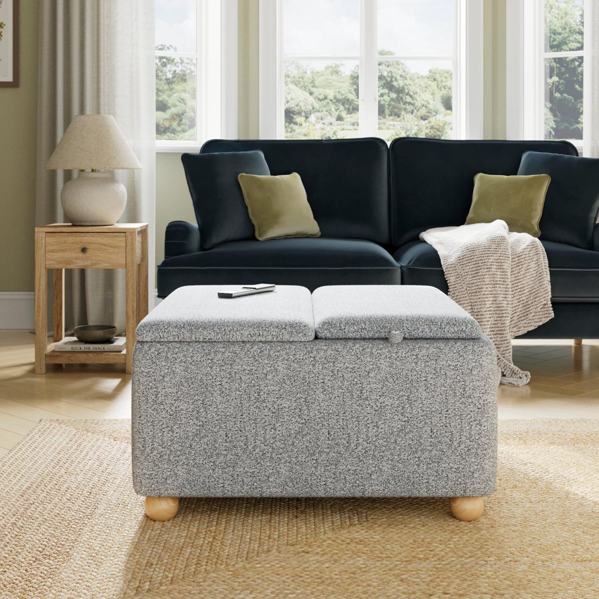 Elma Soft Weave Tray Table Ottoman – image 2