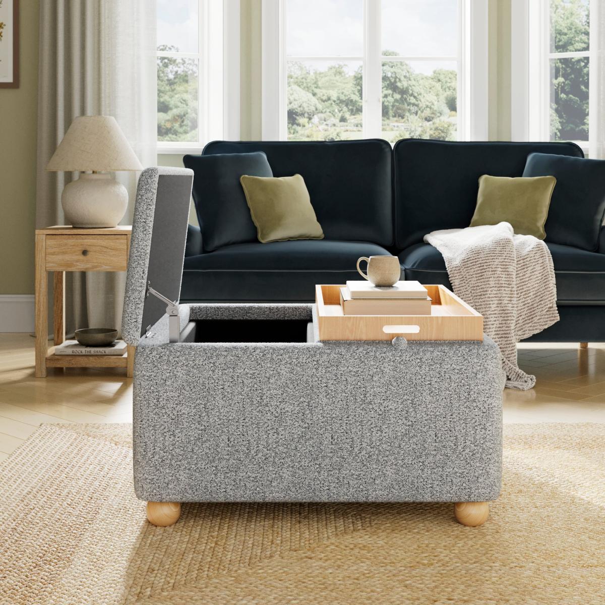 Elma Soft Weave Tray Table Ottoman – image 3