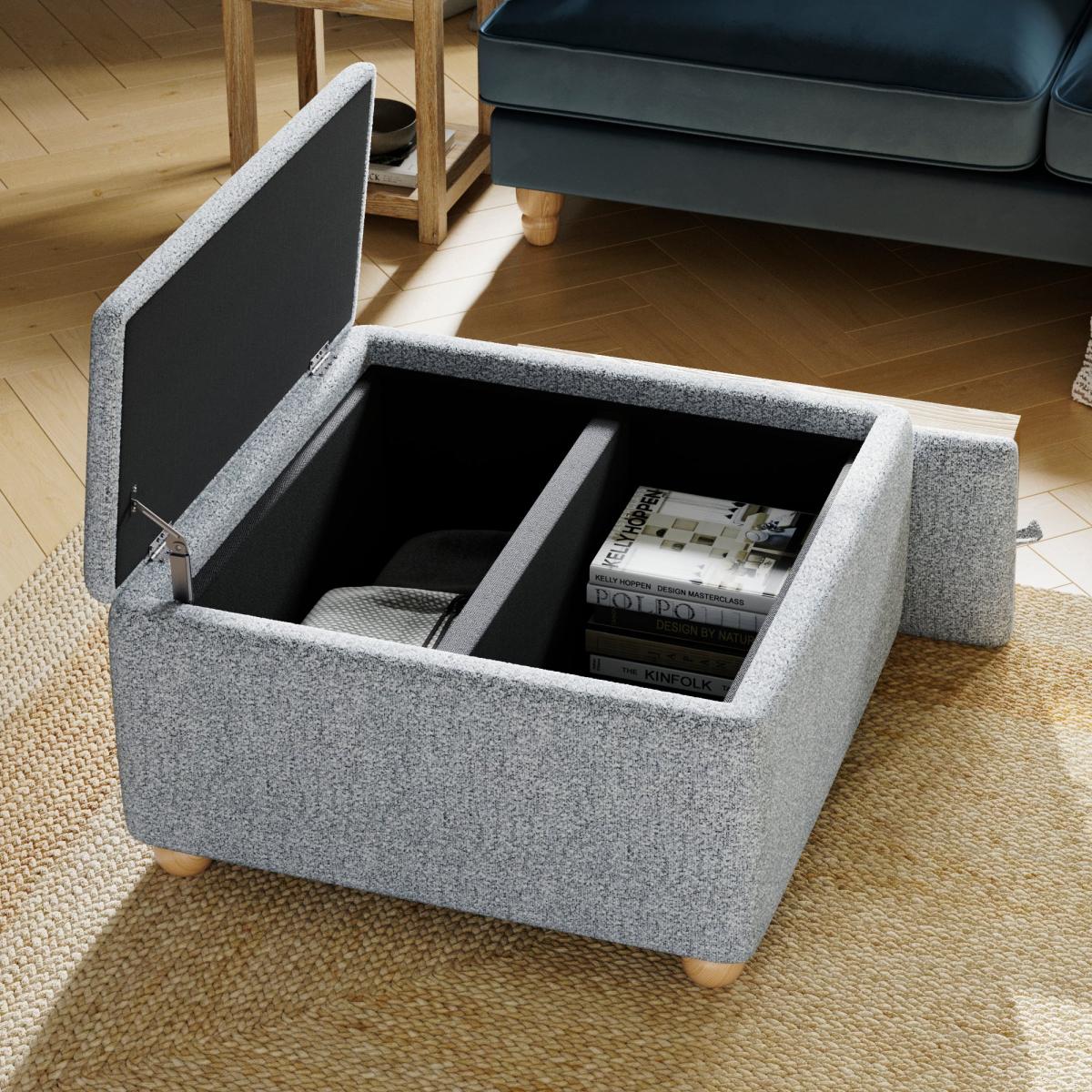 Elma Soft Weave Tray Table Ottoman – image 4