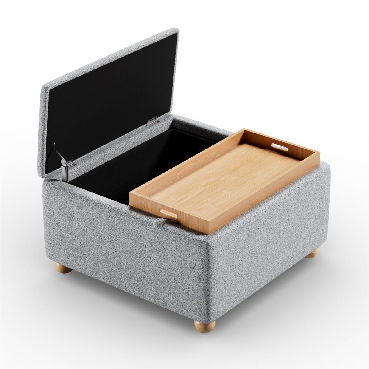 Elma Soft Weave Tray Table Ottoman – image 6