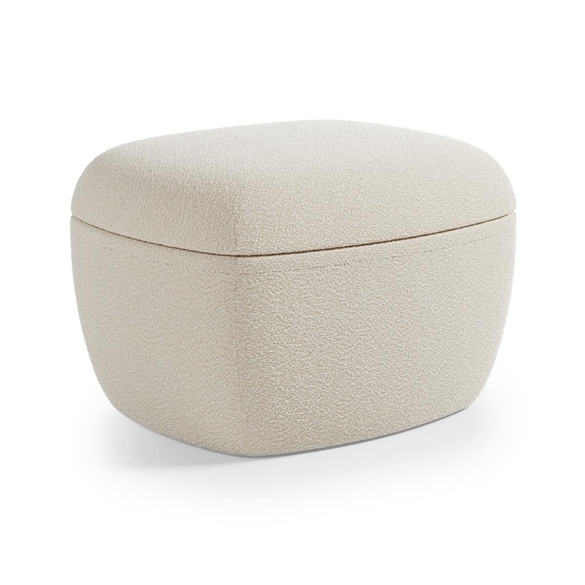 Modern Curves Tonal Boucle Storage Footstool Tonal Boucle Natural – image 7