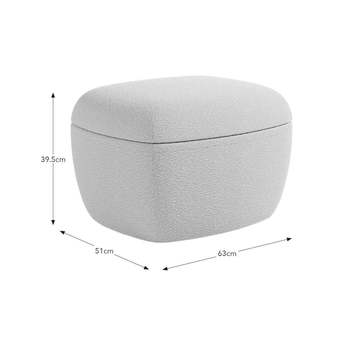 Modern Curves Tonal Boucle Storage Footstool Tonal Boucle Natural – image 8