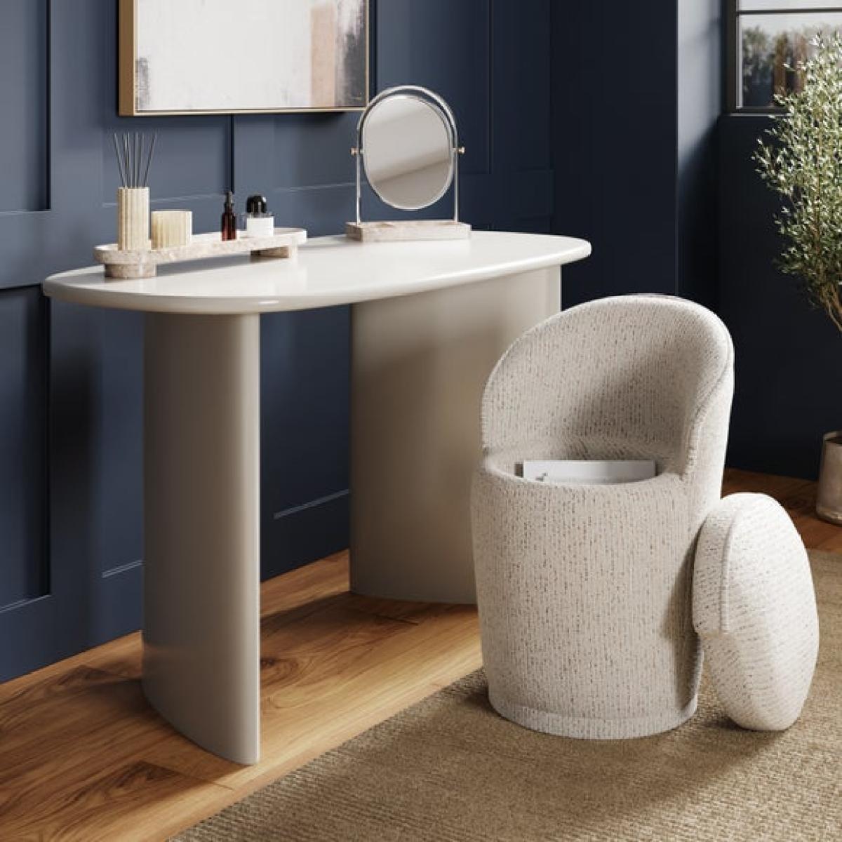 Estelle Fleck Boucle Swivel Storage Footstool – image 2