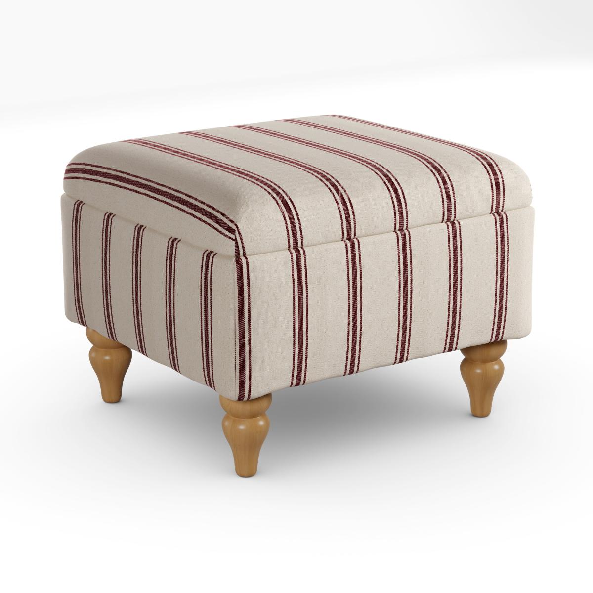 Oswald Stripe Storage Footstool Folkstone Stripe Mulberry – image 6