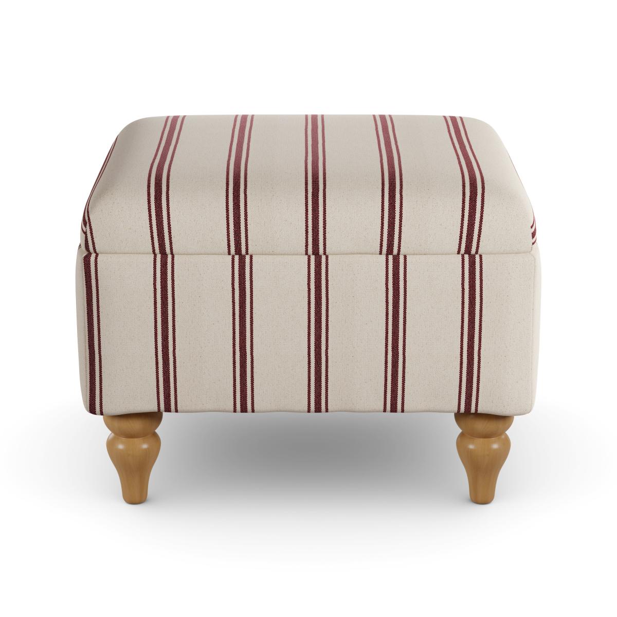 Oswald Stripe Storage Footstool Folkstone Stripe Mulberry – image 7