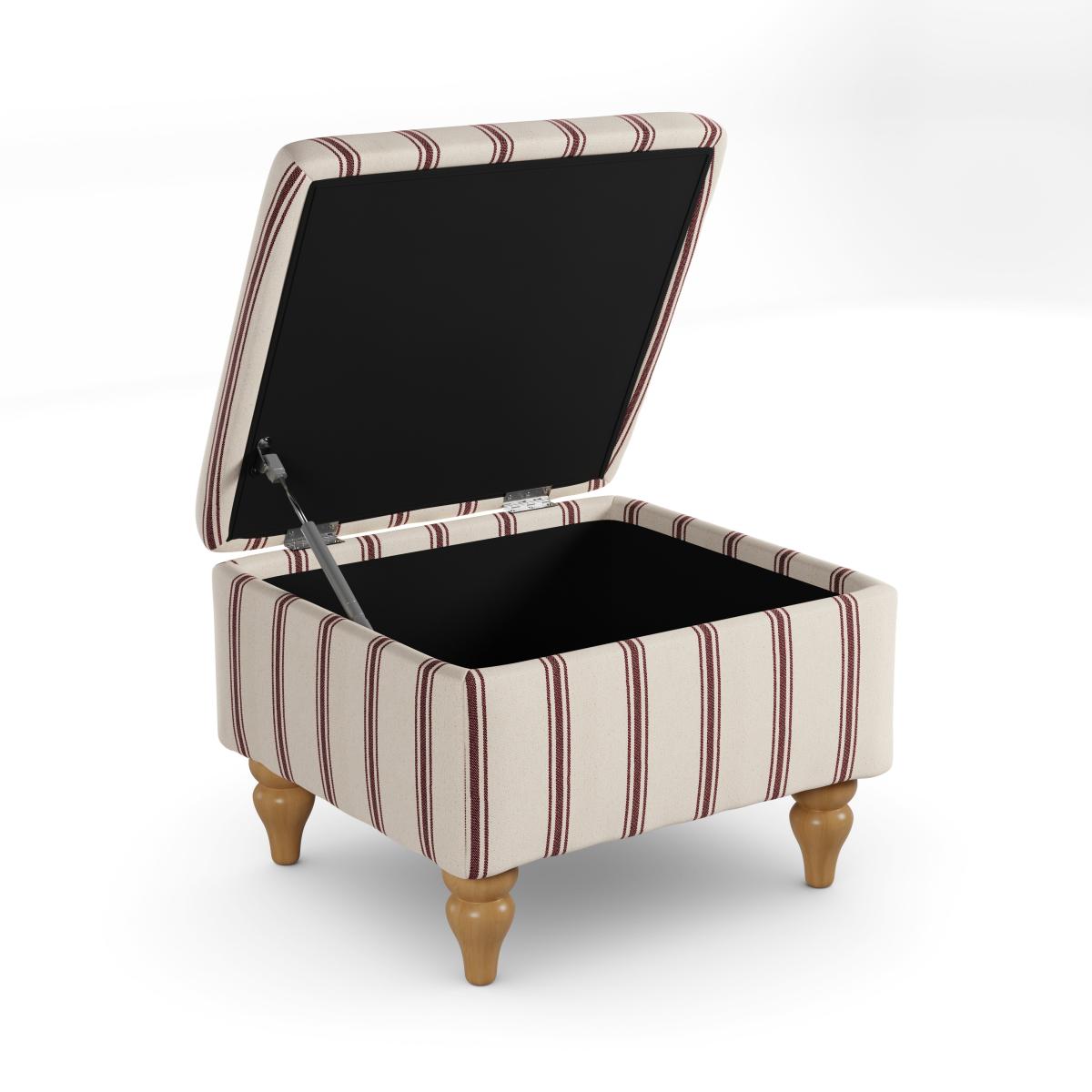 Oswald Stripe Storage Footstool Folkstone Stripe Mulberry – image 8