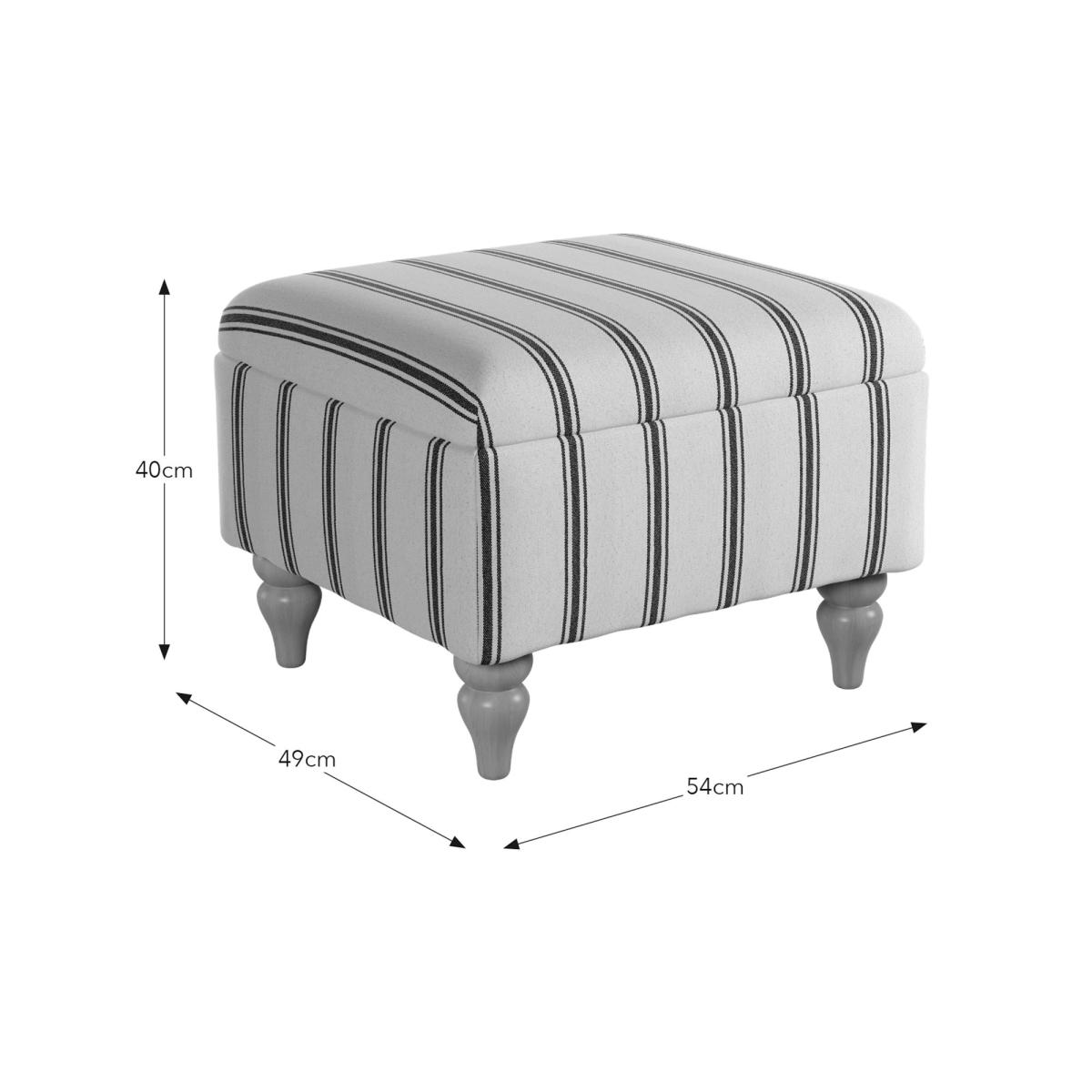 Oswald Stripe Storage Footstool Folkstone Stripe Mulberry – image 10