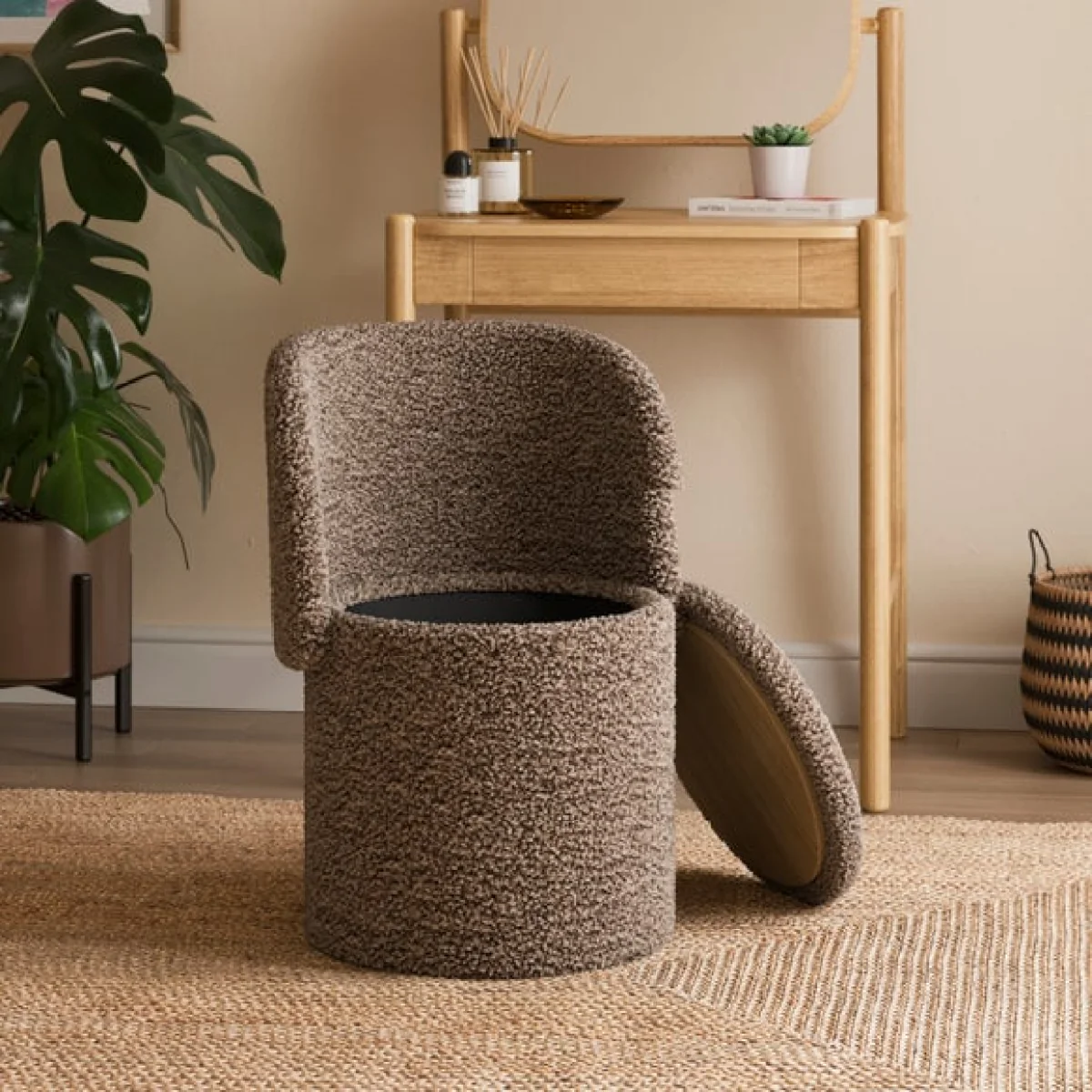 Sherpa Storage Footstool Chair – image 2