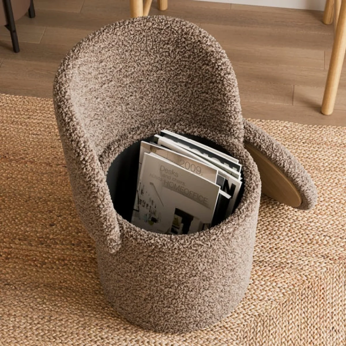 Sherpa Storage Footstool Chair – image 3